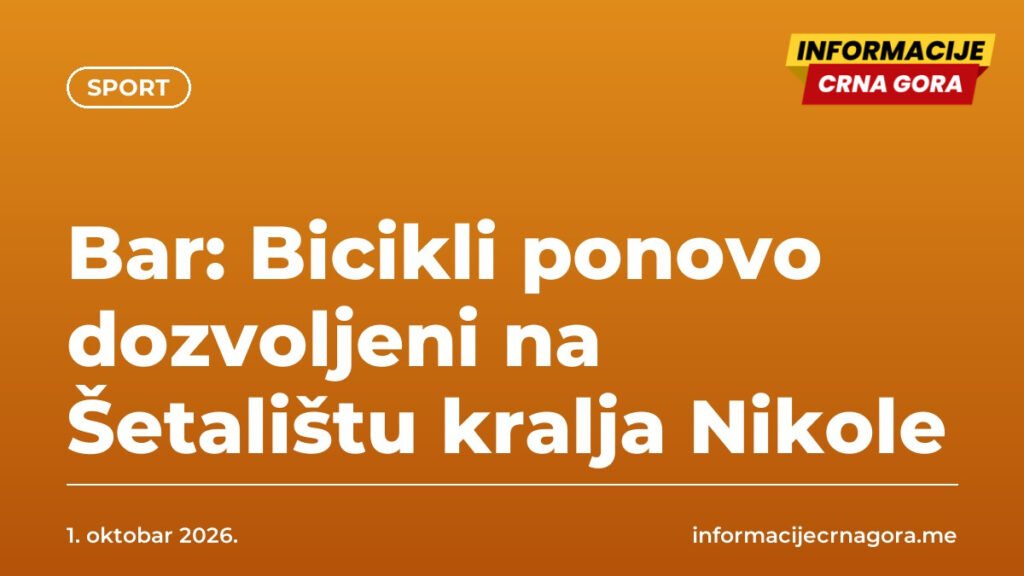 Bar: Bicikli ponovo dozvoljeni na Šetalištu kralja Nikole