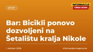 Bar: Bicikli ponovo dozvoljeni na Šetalištu kralja Nikole