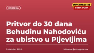 Pritvor do 30 dana Behudinu Nahodoviću za ubistvo u Pljevljima