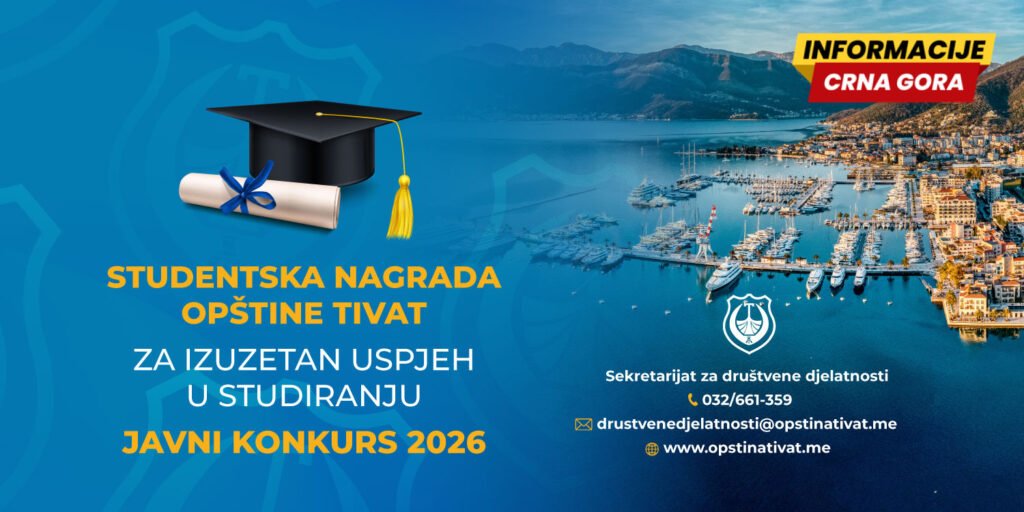 Tivat raspisao konkurs za studentsku nagradu 2026