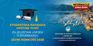Tivat raspisao konkurs za studentsku nagradu 2026